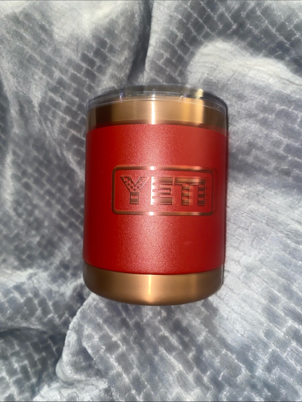 Yeti Rambler Lowball - Folds of Honor Limited Edition “Brick Red” w/ Rose Gold